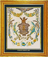 Morley Family embroideried Coat-of-Arms, Huber