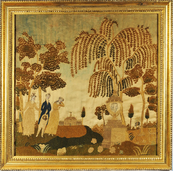 Silk embroidered memorial from Huber - Gearge Washington