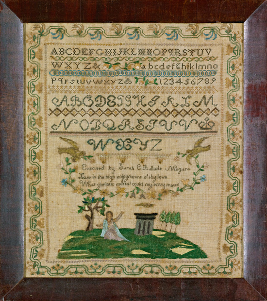 sampler by ballade, Niagara from the collection of Betty Ring, Huber