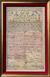 Sampler dated 1714 Lords Payer from Huber