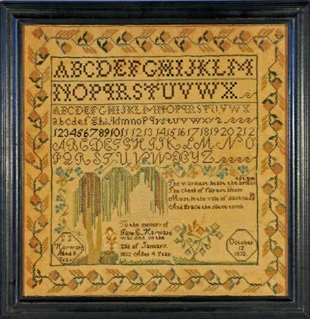 antique sampler by S S Hayward from Huber