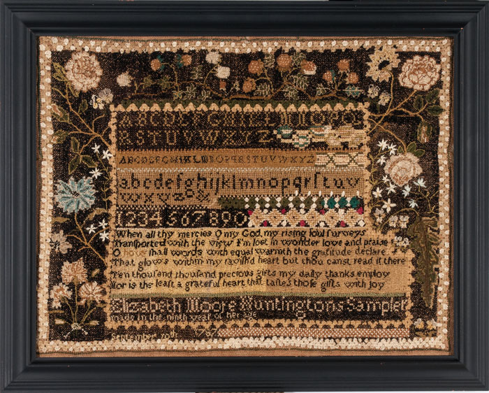 Norwich, CT sampler 1787 - from Huber