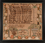 Waymouth, MA needlework sampler by Priscilla  Rogers from Huber
